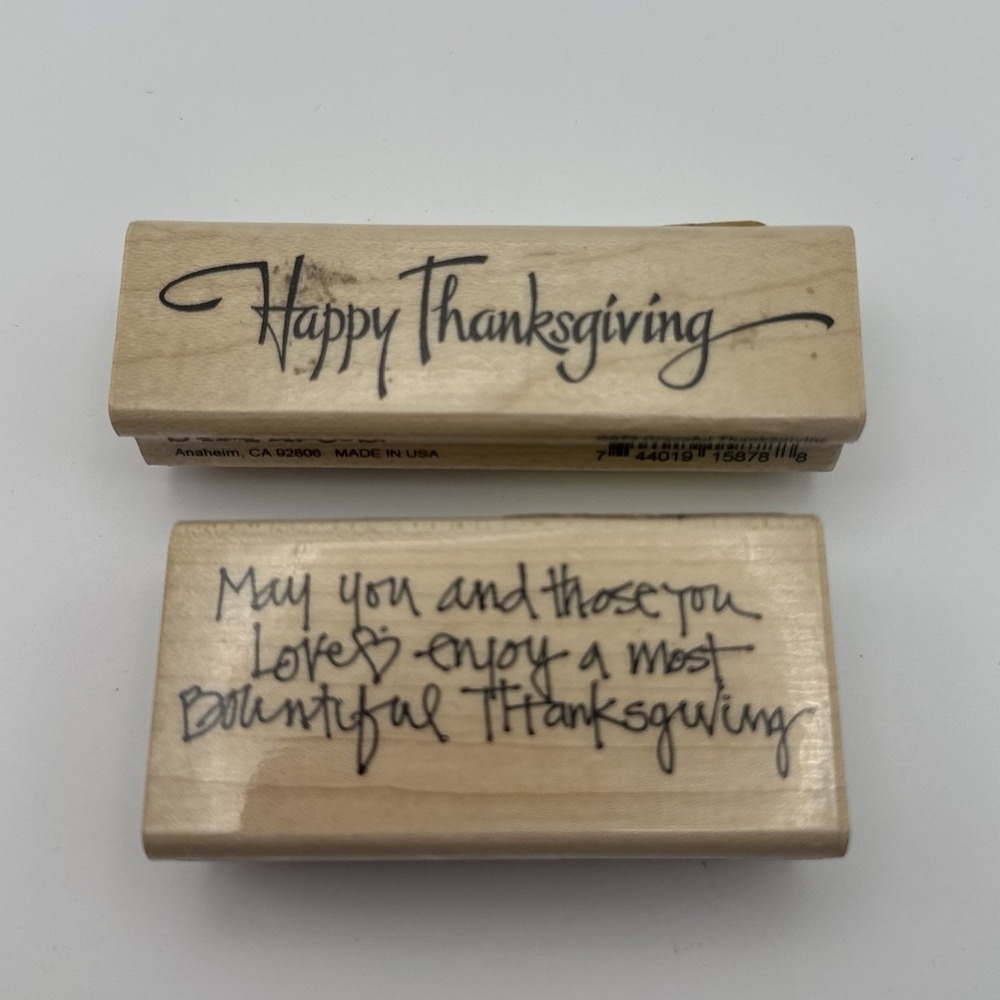 Stampendous Annette Allen Watkins E1548 Thanksgiving G072 Rubber Stamp Lot New